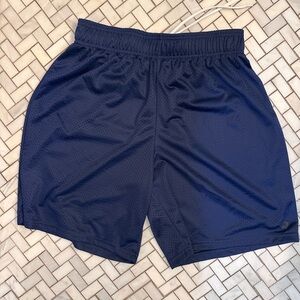 Blue Athletic Shorts with Elastic Waistband